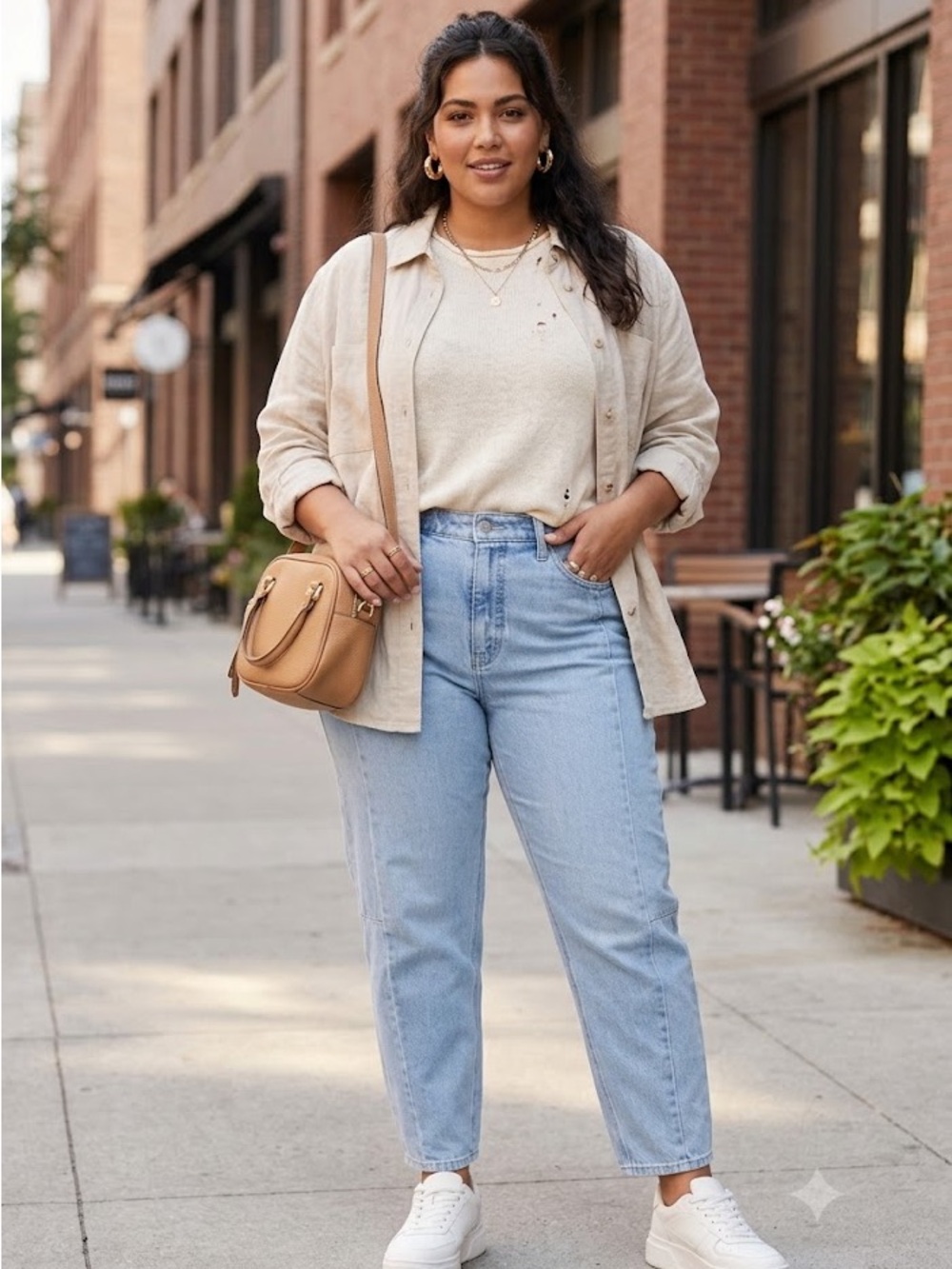 Time and Tru Light Wash High Rise Barrel Jeans